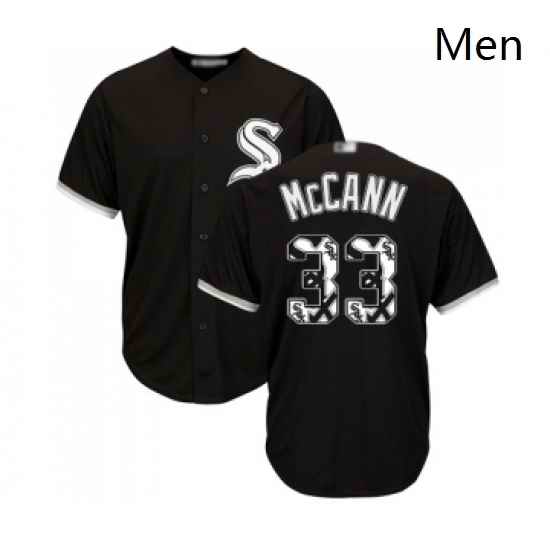 Mens Chicago White Sox 33 James McCann Authentic Black Team Logo Fashion Cool Base Baseball Jersey